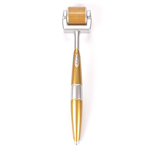 Koi Beauty 192 Needles Derma Roller 0.5/1.0/1.5mm Color Golden and Silver Material Titanium Alloy for Face Body Acne (1.0mm)