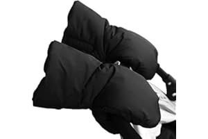 INSZKOOS Kinderwagen Handwärmer Handschuhe Universal Dicker Warm Handmuff für Kinderwagen Winter Fleecehandschuhe für Alle Kinderwagen und Buggys, Kinderwagen Zubehör Wärmeres Wintergeschenk (Schwarz)