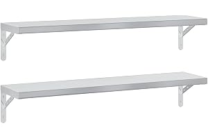 vidaXL Vägghyllor 2 st 100x23,5 cm silver rostfritt stål