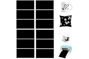 OCCZIN Infusible Transfer Ink Sheets für Cricut Joy 12 Stück/Set Schwarz Infusible Ink Folie 11.5x30.5cm Sublimation Papier Sublimationstintenblatt für Wärmepressmaschine für DIY T-Shirt, Tasse, Canvas