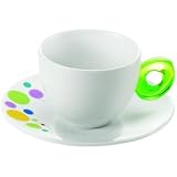 Guzzini 27820052 Colori/Decori Vari Set 6 Tazzine da Caffe' con Piattino