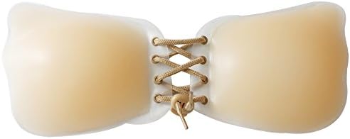 SHINEstyle Strapless Self Adhesive Silicone Invisible Push-up Bras with Drawstring for Women