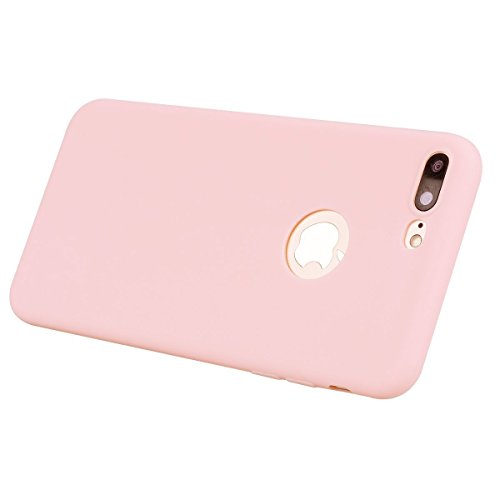 Funda iPhone 7 Plus  E-Lush Suave Silicona TPU Carcasa Ultra Delgado Flexible Gel Parachoques Goma Mate Opaco Case Cover Amortigua Golpes Protectiva Caso para iPhone 7 Plus  5 5 Pulgadas  Smartphone Anti-Rasgu  o y Resistente Tapa - Rosa