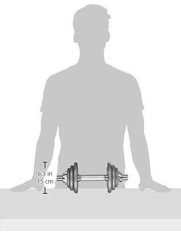 ScSPORTS 20 kg Hantelset Kurzhantel-Set Kurzhanteln 35 cm, Hanteln aus massivem verchromtem Stahl Ø 30 mm, Hantelscheiben-Set Gusseisen Hammerschlag 15 kg Gewichte 30/31 mm Bohrung - 2