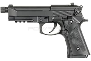 2EAGLE Pack Pistolet Airsoft Cyma-CM132S/plastique Haute résistance et métal/Couleur Noir/électrique (0.5 Joule)/Semi-Full Automatique/Lipo-Mossfet