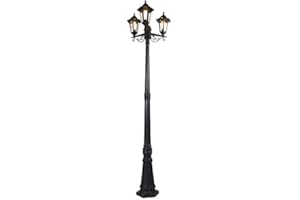 QAZQA new haven - Lanterne - 3 lumière - Ø 530 mm - Noir - Classique/Antique - éclairage extérieur