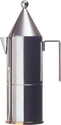 Alessi 90002/3 la Conica Cafetière Espresso en Acier Inoxydable 18/10 avec Fond en Cuivre, 3 Tasses