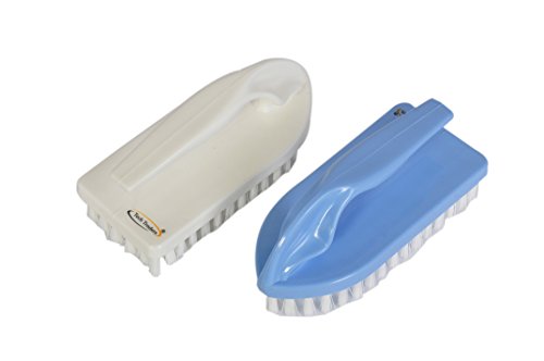 Tech TradersPack of 2 Scrubbing Brush with Ironing Handle Grip,White & Blue(Colour May Vary)
