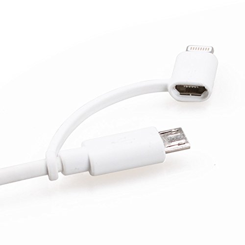 [Apple-MFI Certified] Wkae & reg; 2-in-1-Blitz zum USB-Kabel 8-Pin + Micro USB Ladekabel / Daten-Synchronisierungs-Kabel f¨¹r iPhone5 / 5s / 5c / 6/6 Plus Apple iPad Mini / IPAD AIR / iPod nano / iPod Touch / Samsung Galaxy S4 / S3 / Galaxy Tab Tablet PC Laptop Smartphone 1M wei? - 3