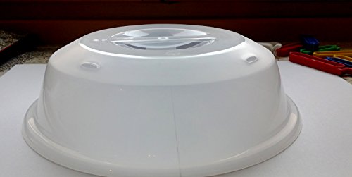 Set 2 x Mikrowellen - Abdeckhaube / Hoch 26 x 6,5 cm Farbe transparent / Mikrowellendeckel Mikrowellenabdeckhaube / Mikrowellenhaube / Mikrowellen - Deckel / Teller Abdeckhaube / Tellerabdeckhaube 2 Stück