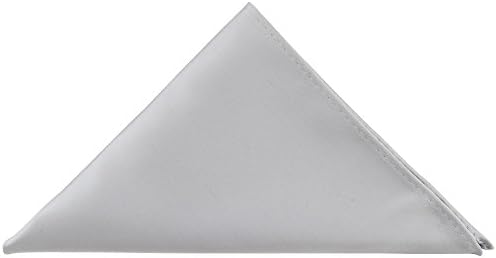 Plain Silver Pocket Square