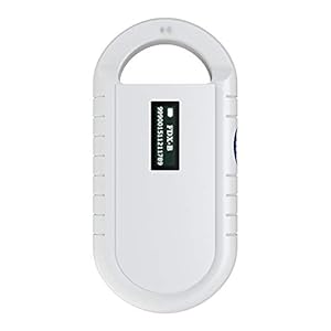 Escáner de microchip para mascotas Lector de microchip portátil de mano Lector de microchips de animales Escáner de microchip Lector de RFID universal para ISO 11784/11785, FDX-B e ID64 RFID (Blanco)