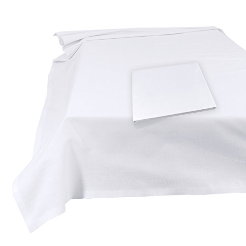 Doppelpack Betttuch Bettlaken Haustuch Tischdecke in Weiß, Größe 150 x 250 cm aus 100 % Baumwolle - 3