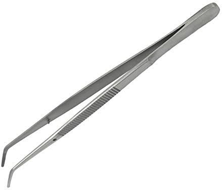 Quality Angled Tweezers with Spike and Pointed Tip 15 cm Length Stainless Steel
