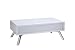 Produktbild CAVADORE Couchtisch Fresco/Beistell-Tisch für Ihr Wohnzimmer mit Stauraum/Verstellbarer Beistelltisch in Modernem Design/110 x 40 x 60 cm (BxHxT)/Hochglanz Weiß, Füße: Metall verchromt