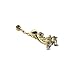 Produktbild OULII Bowknot Stil Frauen Bauch Nabel Ring baumeln Bar Stud (weiß)