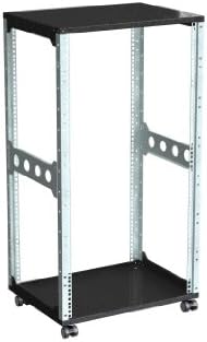 21U 482.6mm (19") Mini Rack - Open Frame - 440 mm Depth - Light Grey / Black - Server Enclosure Studio Cabinet