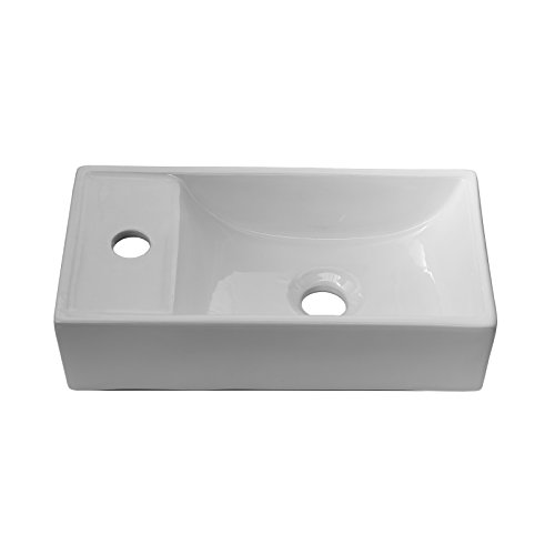 ENKI pila cuadrada para lavabo diseño minimalista cerámica blanca