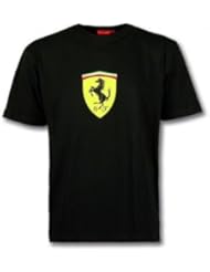 Camiseta negra Logo Ferrari (Talla: Talla S Unisex Ancho/Largo [50cm/69cm] Aprox])