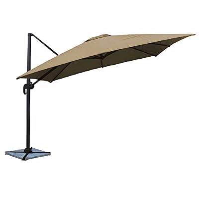 Happy Garden Parasol déporté MOLOKAI carré 3x3m taupe - mât gris