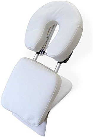 Lyndan - Cooma White Lightweight Portable Tabletop Cradle Headrest Massage Support Rack Attachment Desktop Table Top for Indian Head Massage Shiatsu Beauty Spa Therapy Tattoo Salon Reiki Healing Swedish Massage Physiotherapy with Carrier Bag
