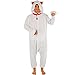 Produktbild Chaks Unisex Kostüm Tier Winkekatze Pyjama Kigurumi weiß Tier Fasching (XL)