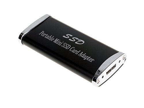 Hülle für Tragbare Externe Hard Disk (Festplatte) USB 3.0 Adapter Schwarz Gehäuse für Mini PCI-E mSATA SSD Mini SATA Samsung PM800, Intel 310, Innodisk J80, Renice X3 50MM, Toshiba
