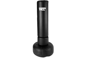 Green Hill Sacco a terra Da Boxe Vinile Pugilato con base da riempire Boxing Punching Bag Saccone (diametro sacco cm38 - altezza da terra 170cm, Nero)