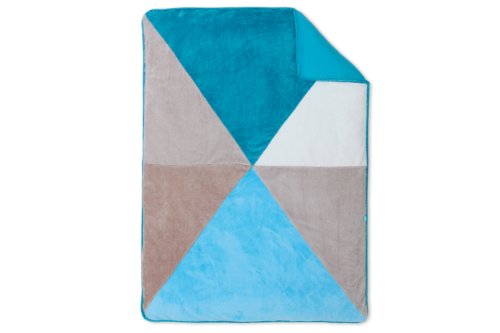 Baby Boum Sumptuously Soft Patchwork Single Bed Duvet Cover Elefun Collection (Turquoise/Taupe, 140 X 200cm)