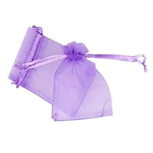 BESTONZON Purple Empty Organza Bags, 100 pcs Drawstring Sachet Bags Christmas Favors Gift Drawstring Bags Jewelry Pouches Candy Mesh Pouches (3.5