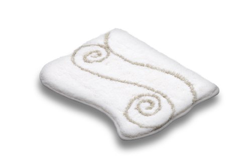 Vonella WC Vorleger ohne Ausschnitt Weiss mit Silber Effekt Garn 60x50 cm Endless geprüft nach OEKO-TEX Standard 100