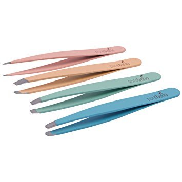 Four Piece Tweezer Set| Tweezers for Men and Women| Best for Plucking and Hair Removal Tweezer with Travel Case by…