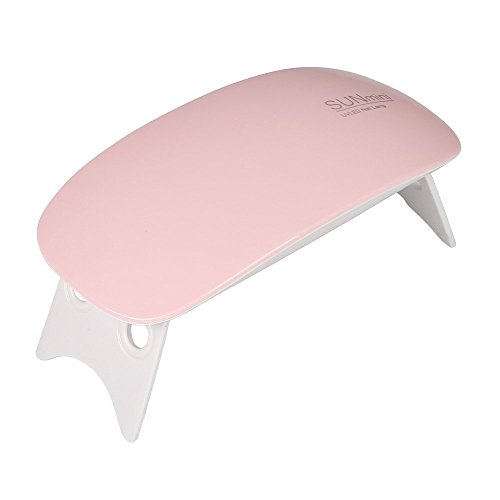 Hommii Mini Protable 6W LED UV Luz Lámpara Secadora Portable de Uñas para Esmaltes en Gel Manicura Pedicura, Para Uñas Lampara Uñas de Gel - Pink