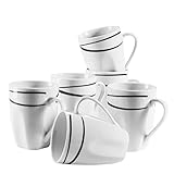 Dieses Tassen-Set umfasst 6 große Kaffeetassen bzw. Porzellan-Becher à 350 ml