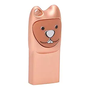 USB 2.0 Flash Drive, Portable 4-10Mb/S Max Writing Speed Plug and Play High Speed Flash(Buck Tooth Rose Gold, 16G)