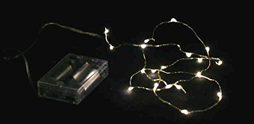 20er LED Micro Lichterkette Draht warmweiss mit Timer Batteriebetrieben - 2