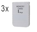 DARLINGTON & Sohns 3 Stck Speicherkarten fr PS1 Playstation 1 Memory Cards 1 MB Memorycard Memory Card Speicher Karte passend fr Sony Playstation 1 PS1 PSX - 