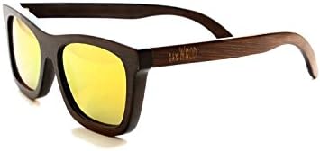 RawWood Originals Polarized Bamboo Sunglasses Brown/Orange Wood 100% Floating
