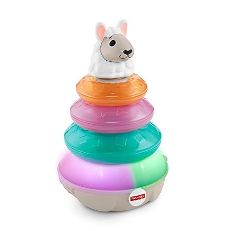 Fisher Price Linkimals Lucas le Lama pyramide interactive jouet bb empiler sons et lumires version franaise 6 mois et plus GHY79