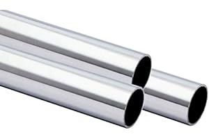STAHLIGATOR Tube soudé en acier inoxydable 42,4 x 2 mm, poli grain 240, de 100 - 3 000 mm à 3 mètres maximum, 1.4301, argent