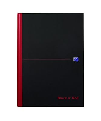 Oxford Black n' Red Cahier Broché A4 192 pages Petits Carreaux 5x5 Noir
