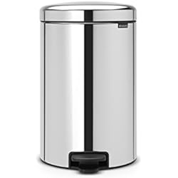 Brabantia -114267 - Poubelle à Pédale NewIcon avec Seau Intérieur en Métal 20 L - Inox Brillant