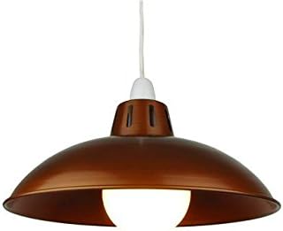 12" Small Copper Rustic Retro Metal Coolie Glossy Lampshade Ceiling Pendant Modern Light Fitting