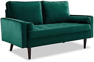 Home Detail Velvet Fabric 2 & 3 Seat Sofa Suite Couch Set Upholstered Luxury Living Room Suite (Green, 2 Seater Sofa Only)