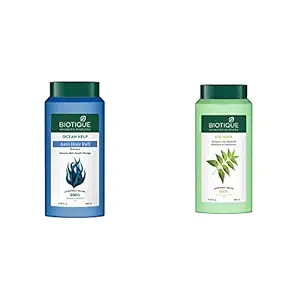 Biotique Bio Kelp Protein Shampoo for Falling Hair Intensive Hair Regrowth Treatment, 340ml & Biotique Bio Neem Margosa Anti Dandruff Shampoo and Conditioner, 340ml