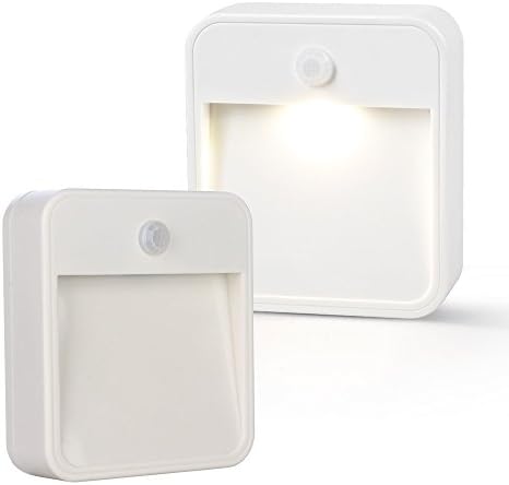 Motion and Light Sensor LED Wall Lights Battery-Powered Stick-Anywhere Nightlight Wide Angle Wireless Security Lights for Front Door Patio Deck Yard Garden