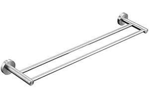 Leekayer 40 cm Towel Rail for Bathroom, Double Bath Towel Holder Wall with Drilling, Brushed Nickel, Stainless Steel Towel Holder, 2 Rails