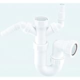 McAlpine WM11 Sink Trap with Twin 135 Degree Nozzles, White