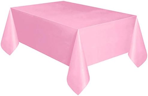 Kxnet Large Plastic Rectangle Table Cover Cloth Wipe Clean Party Tablecloth Covers 183cm x 137cm (6ft x 4.5ft) (Pink)