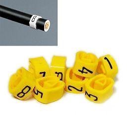 Preisvergleich Produktbild 1 Packung - 8mm Kabel HT Stecker Leitung Nummern - Markierer 1 bis 8 - Gelb